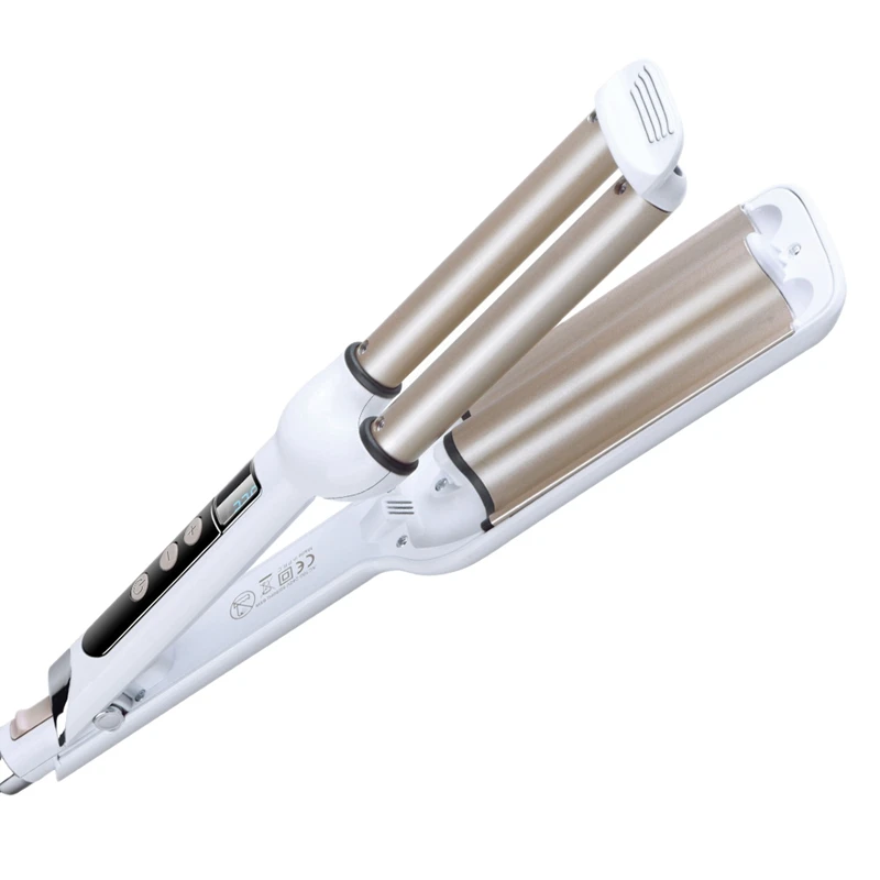 Top Deals SHINON Hair Curling Iron 3 Barrels Lcd Display Curler Rollers Ceramic Waver Wave Roller Wand | Красота и здоровье