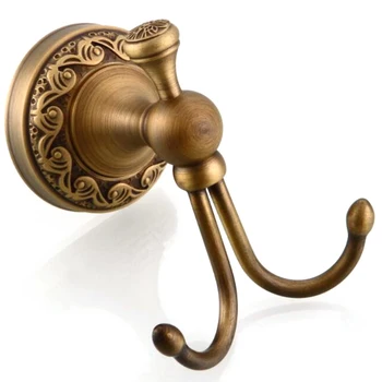 

Robe Hook Antique Brass Towel Hook Cloth Towel Bath Coat Hanger Door Wall Hook Retro Home Decor Bathroom Accessories