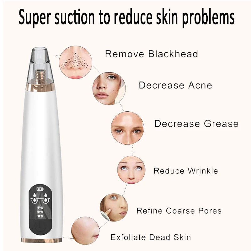 Black Dot remover in facial skin care tools Electric blackhead acne removal vacuum cleaner Facial vacuum cleansing pore tools 3