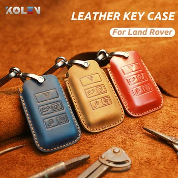 

Leather Car Remote Key Case Cover Holder Shell Fob For Land Rover Range Rover Sport Velar Discovery 5 Evoque For Jaguar E-Pace