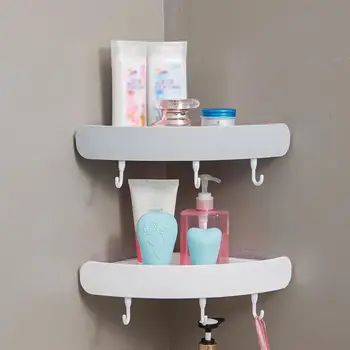 

2Pcs Corner Shower Shelf Bathroom Shampoo Shower Shelf Holder Kitchen Storage Rack Organizer Punch-Free Bathroom Storage Racks