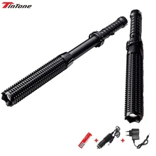 

Flashlight Self Defense Stick Zoomable Telescope Mace LED Torch Security Lamp 18650 Battery