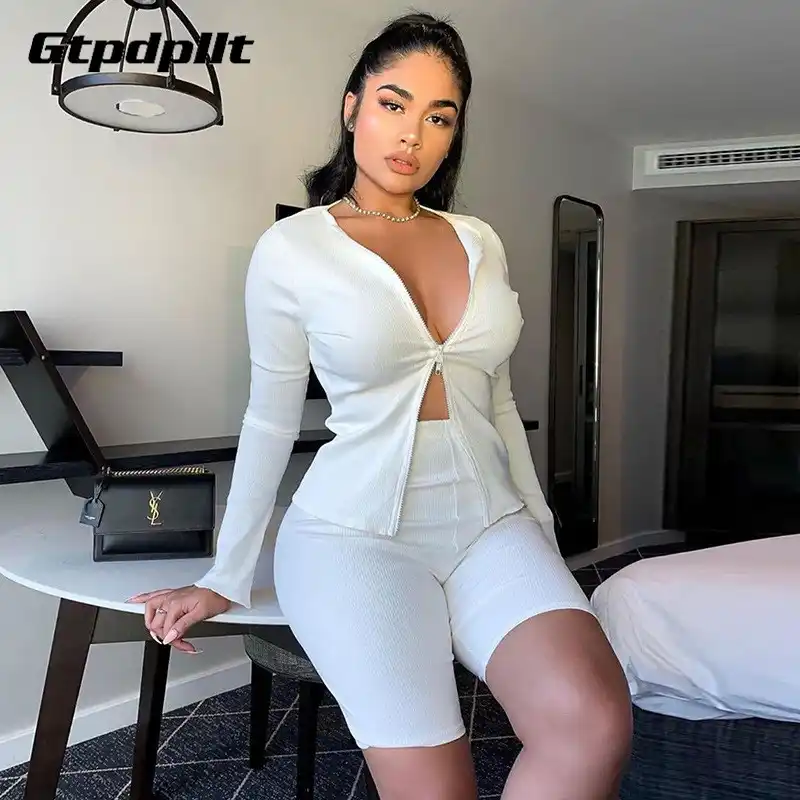 Gtpdpllt Ribbed Solid Fashion Co ord 