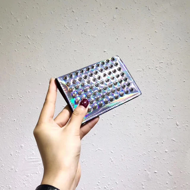 Fashion Slim Card Holder High Capacity Genuine Leather Men Women Simple Card Bag Business Bank Credit Card Holder Coin Purse Silver