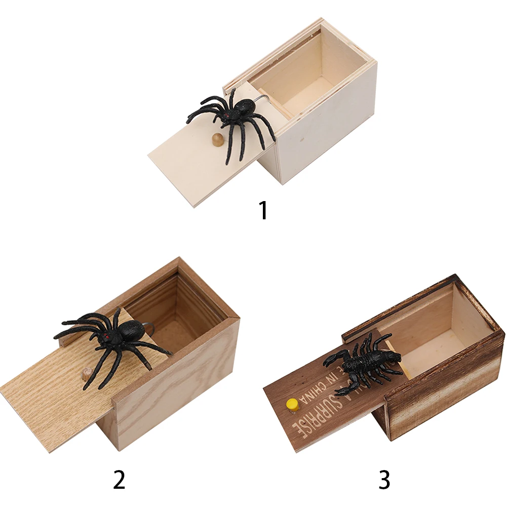Забавный чехол-обманка в виде паука, деревянная игрушка для детей, подарок для розыгрыша, вечерние игрушки