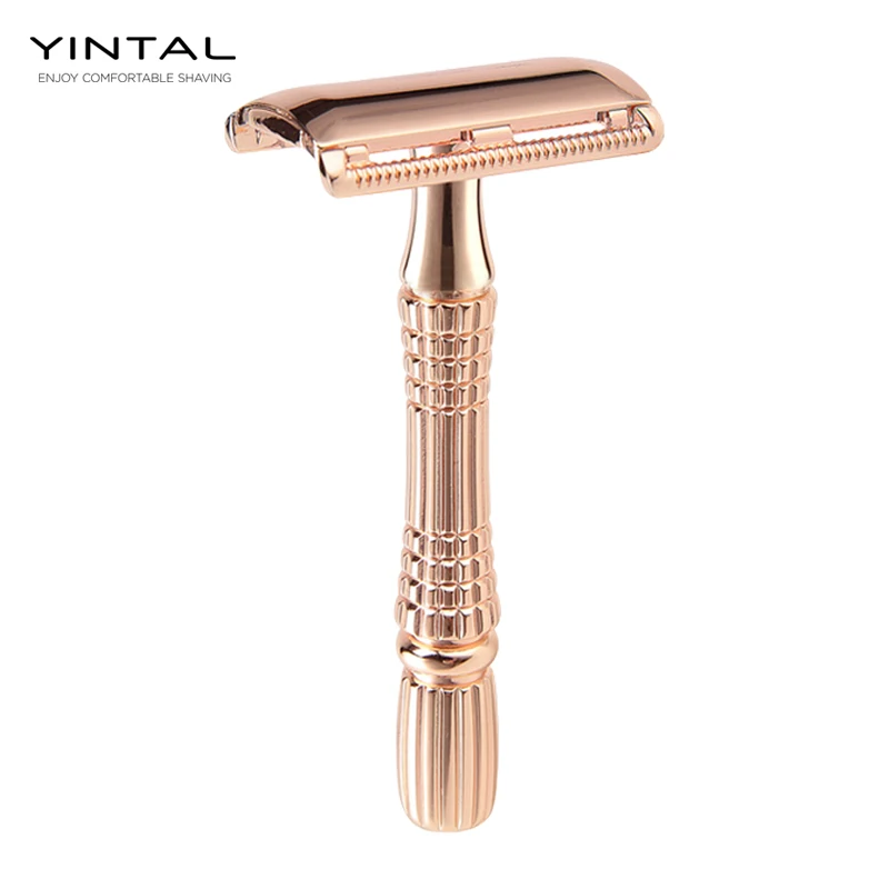 Best Chance for  Rose Gold Men's Manual Classic Barber Shaving Safety Razor Shaver with Box for Beard Hair Cut Perso