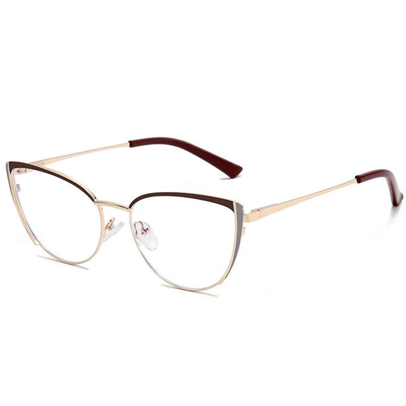 2023 Fashion Myopia Optical Glasses Women Luxury Brand Metal Cat's Eye Frame Anti Blue Light Computer Eyeglasses Minus -2 -3 -6 4