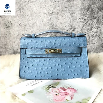 

2020 new women's bags Luxury cowhide design ostrich pattern Crocodile pattern clutch Fashion one-shoulder diagonal bag