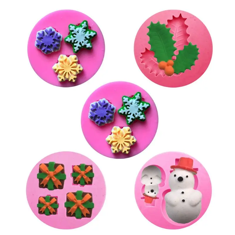 5 Pcs Handmade Christmas Tree Snowflake Resin Silicone Molds Jewelry Making Tool