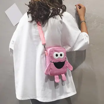 

Cartoon Squir Bag Japanese Girls Shoulder Crossbody Bag Secondary Element Canvas Mobile Phone Bag Chic Casual Cute Pack