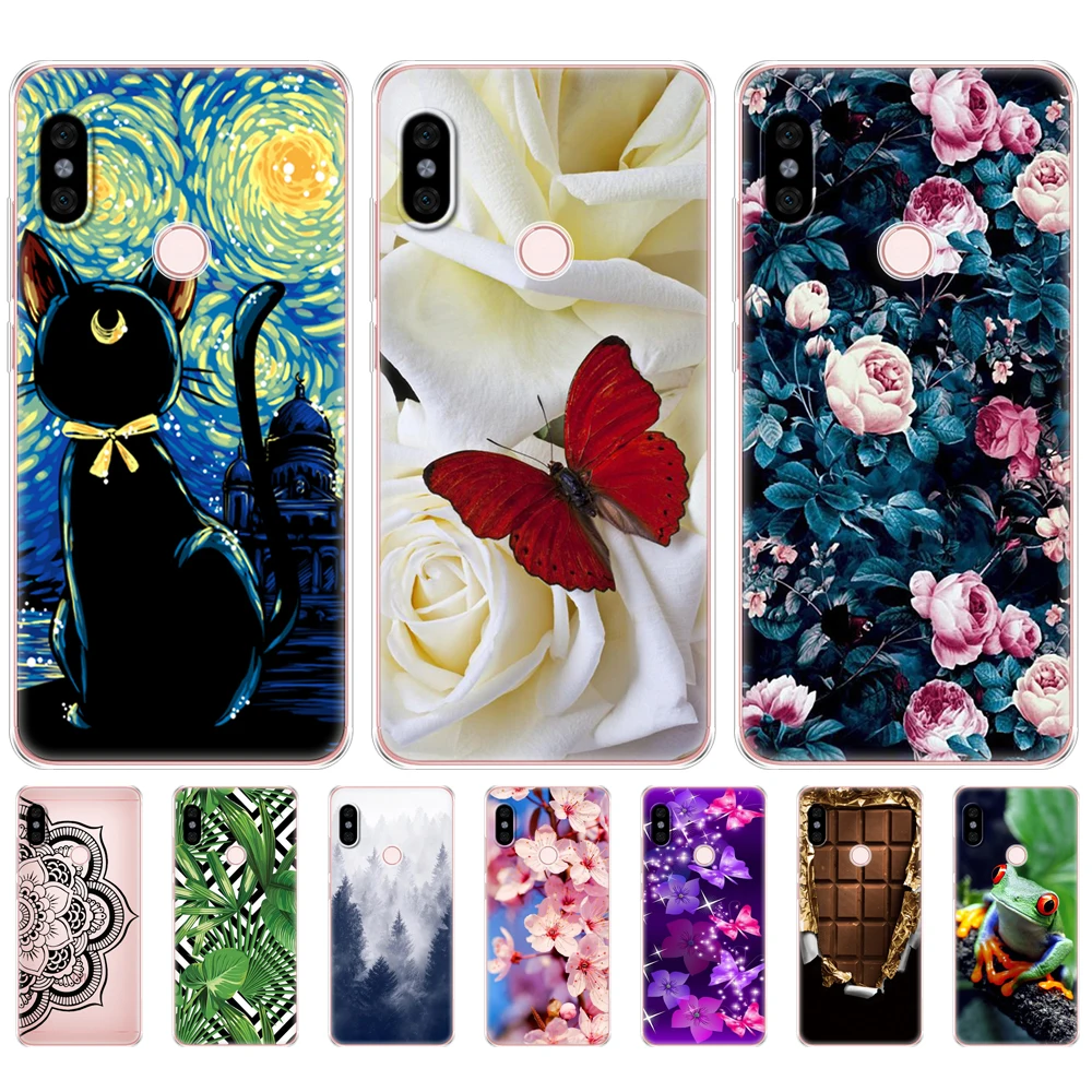 Силиконовый чехол для Xiaomi Redmi Note 6 Pro 26 '' мягкий ТПУ задней панели телефона прозрачная защитная