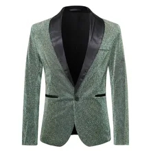 Модная мужская осенне-зимняя повседневная куртка с длинным рукавом для выступлений Топ Блузка с одной пуговицей для мужчин Стильный костюм куртка Y10.4