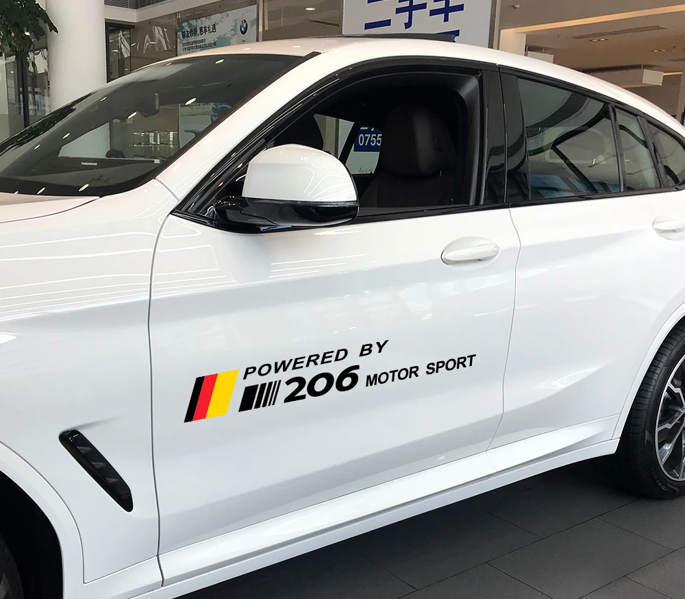 2PCS Auto Motor Sport Decoration Car Door Side Reflective Waterproof Stickers Decals For Peugeot 206 Car Vinyl PVC Accessories (2)