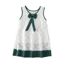 

Girl's dress children's clothing new summer sleeveless bow in the big child chiffon dress 3-12 baby girl clothes