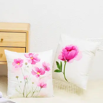 

Pillow case 45 * 45CM Simple Super Soft Short Plush Flower Series Pillow Cases Home Hotel Square Decorative Pillow Case