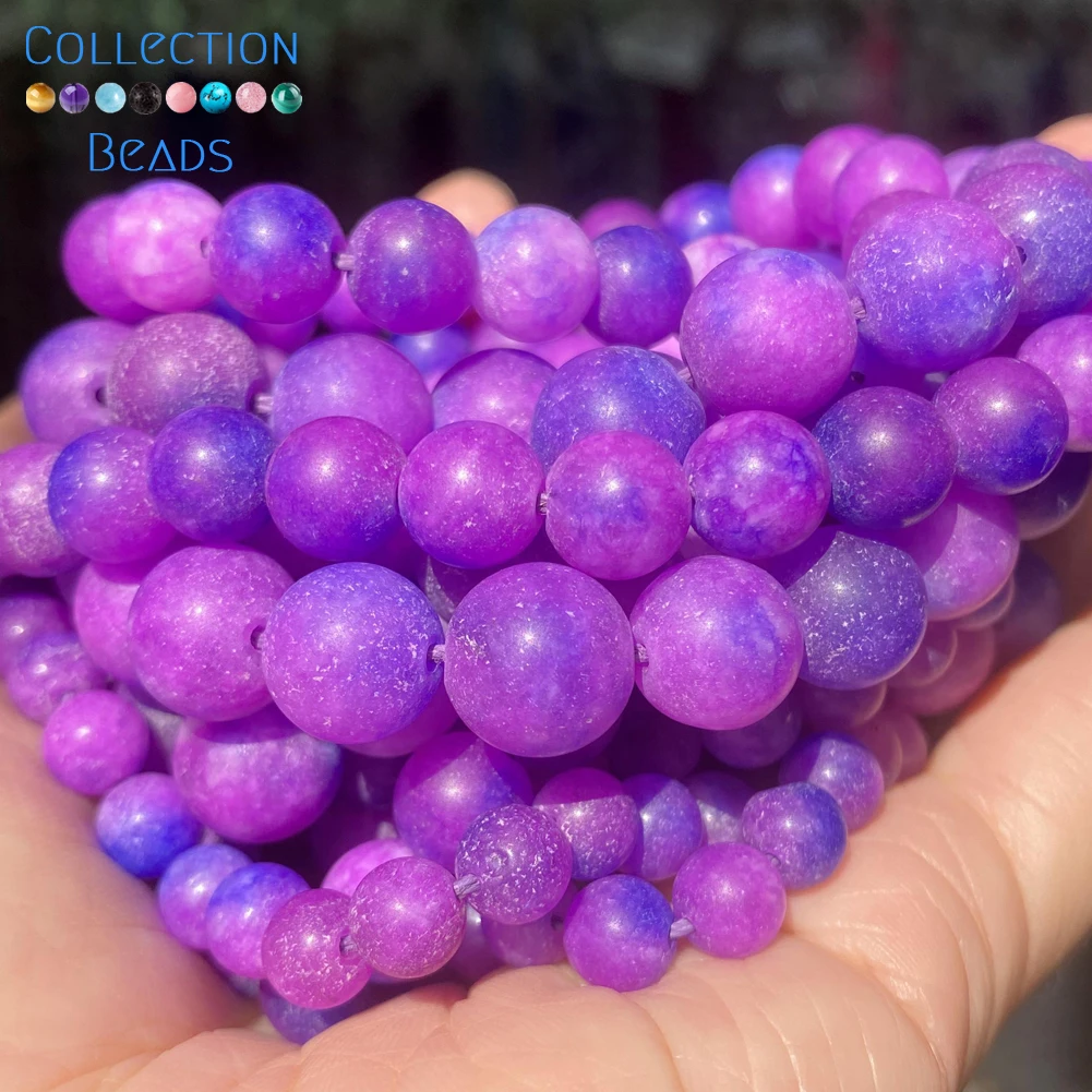 Натуральный Матовый камень Sugilite разделитель свободная круглая бусина для