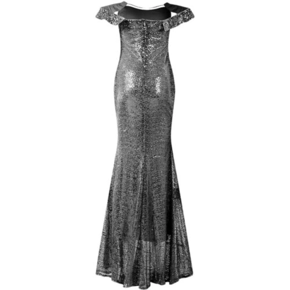 Wipalo вечернее платье с открытыми плечами с блестками и пайетками, облегающее длинное платье макси с разрезом и сборками, элегантное платье-русалка, макси