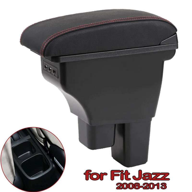 Подходит для Honda Fit Jazz 2008-2013 центральный консольный ящик для хранения Подлокотники могут быть вращающейся держатель Ashtray2009 2010 2011 2012