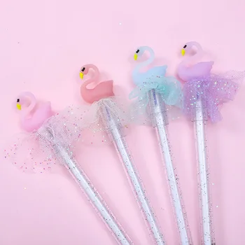 

4 pcs/lot Flamingo Erasable Gel Pen Cute 0.5 mm blue ink Signature pen Boy girl learning stationery gifts