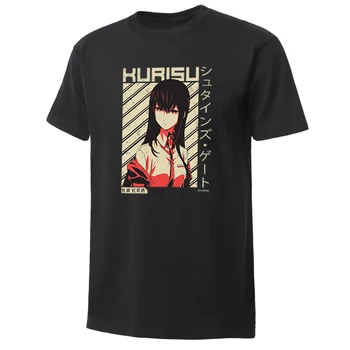 

Anime Steins Gate T-Shirts Men'S Makise Kurisu Print Fashion Harajuku Streetwear Loose Fit Male Tees Tops Cotton Short Sleeve