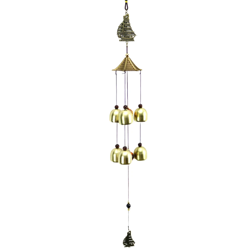 Home Decor Bless Craft Alloy DIY Fortune Wind Chimes Kids Gift Feng Shui Amulet Furnishings Bell Lucky Pray Doorway Hanging