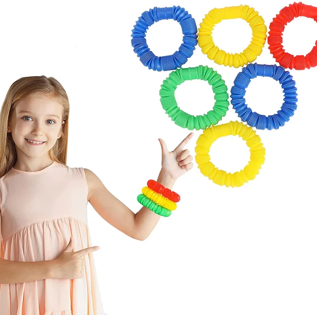 Colorful Tubes Fidget Toys Folding Autism Adults Sensory Stress Relief Simple Toys for Adults Children Funny Antistress Toy 5