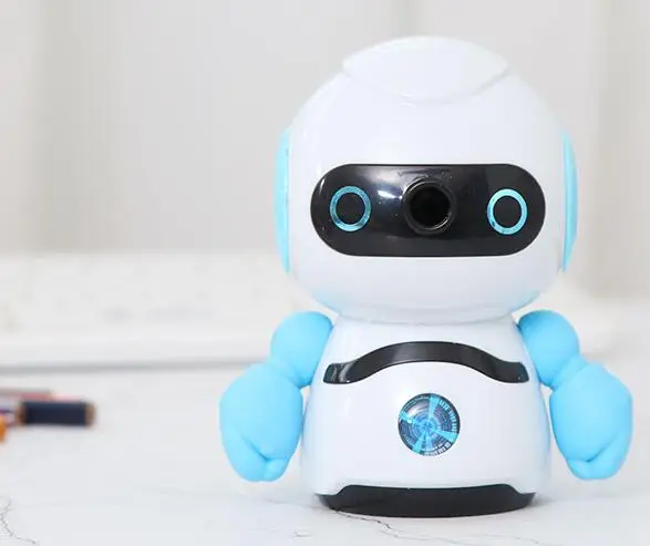 Blue 1 шт. Kawaii робот точилка для карандаша ручная резка карандаша инструменты для учебы для детей подарок школьные офисные канцелярские принадлежности - Цвет: Blue