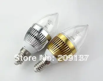 

10pcs/lot 3W E14 E12 High Power Warm White LED Candle Light Bulb Lamp Free shipping