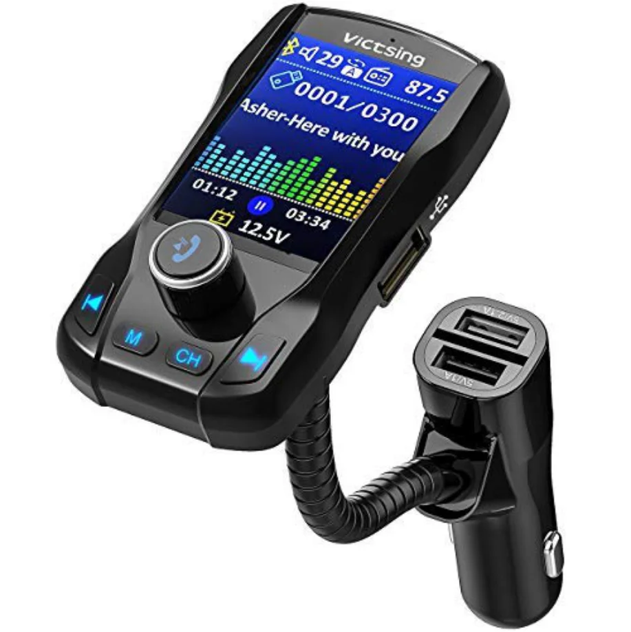 Colbeyke цветной экран fm-передатчик беспроводной Bluetooth Handsfree автомобильный комплект 360 Вращающийся Автомобильный MP3 аудио 5 в 3.1A двойной USB зарядка - Формат цифровых медиаданных: With 32G TF Card