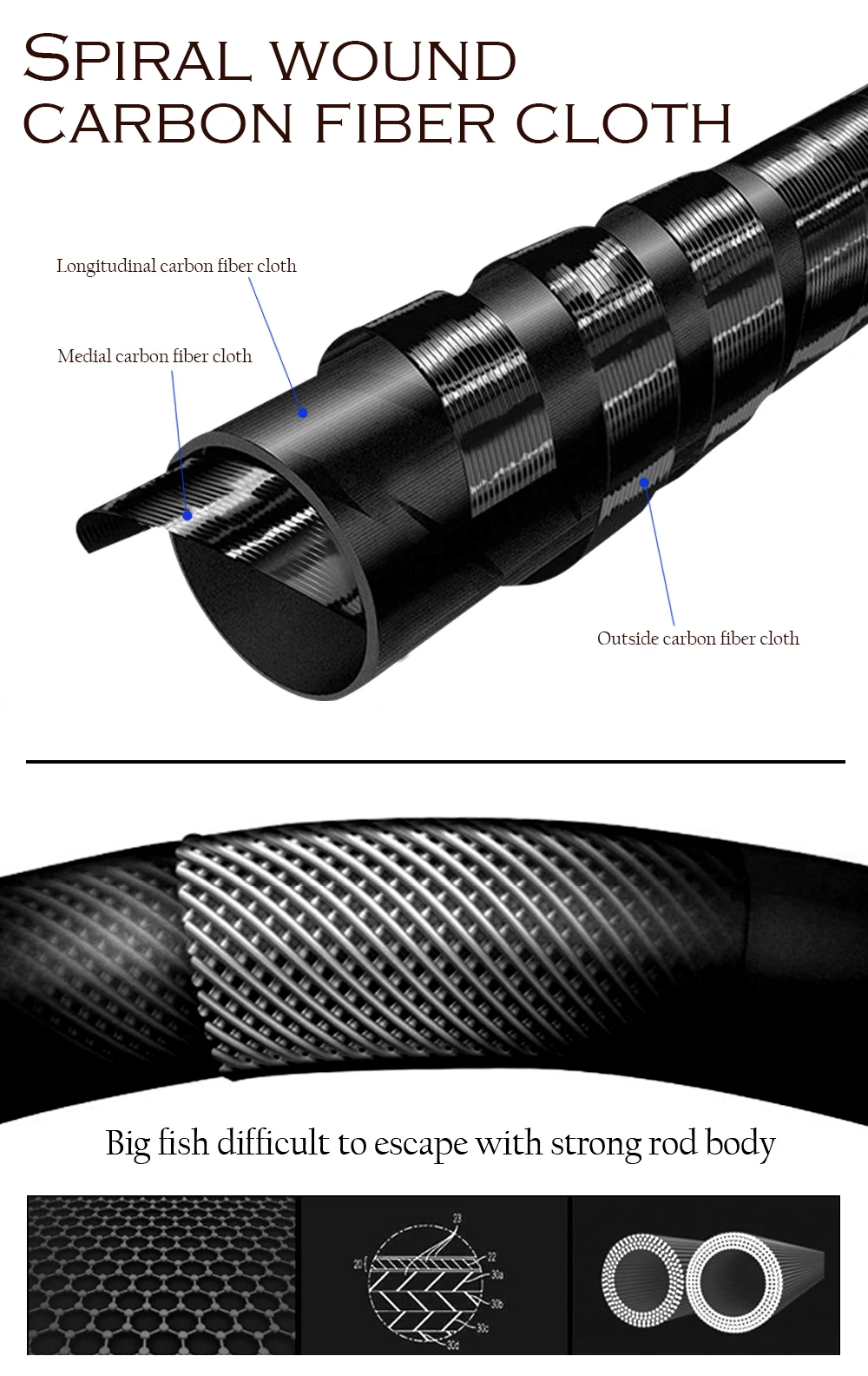 Ghotda 3.6m-7.2m vara de pesca de fibra de carbono telescópica pólo duro ultra-leve para o fluxo de água doce pólo de pesca