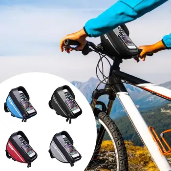 

2020 NEW Outdoor Portable Waterproof Cycling Bicycle Head Tube Handlebar Cell Mobile Phone Front Bag Case Phone Holder