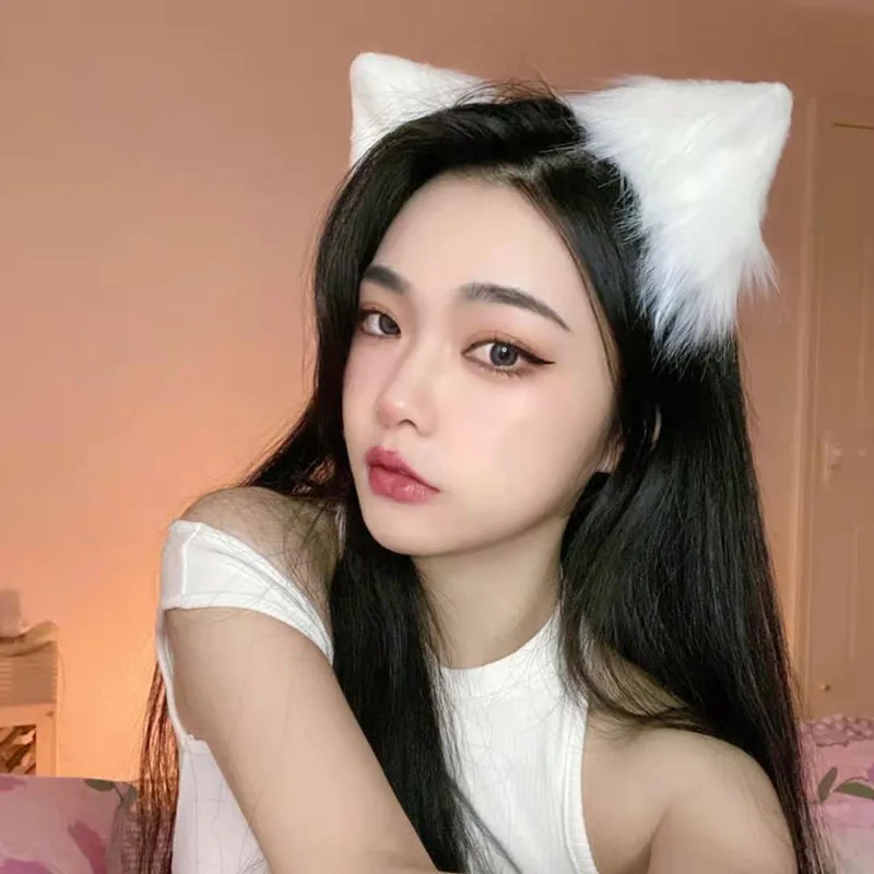 Lolita ears fur ears gray white black stereo simulation cute cat ears animal ears