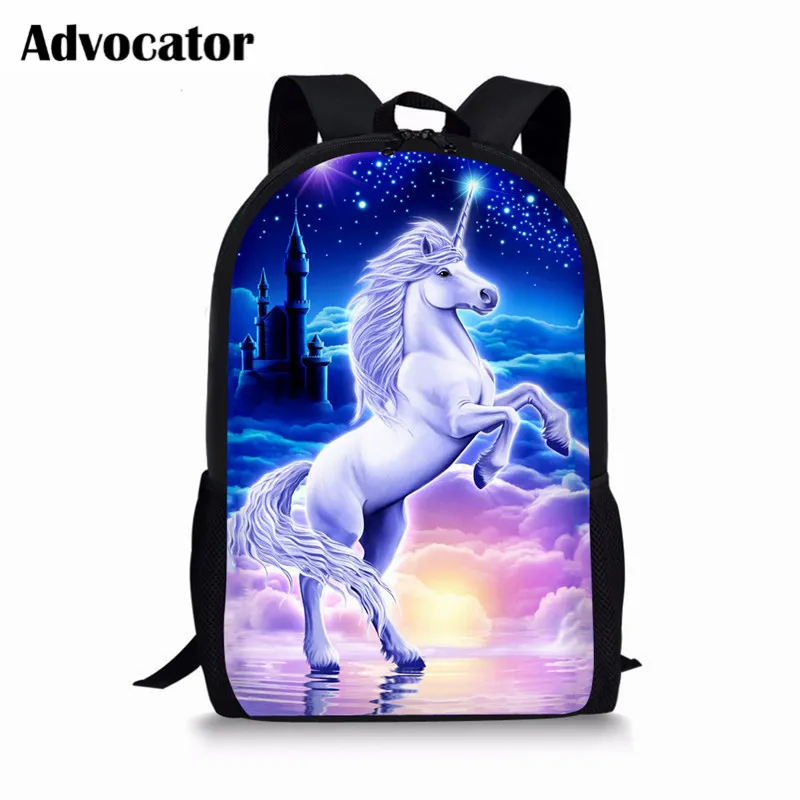 ALN2339C ADVOCATOR мультфильм милый Единорог шаблон школьные сумки для девочек-подростков Дети синий дорожный рюкзак детский школьный рюкзак Mochila Escolar - Цвет: ALN2339C