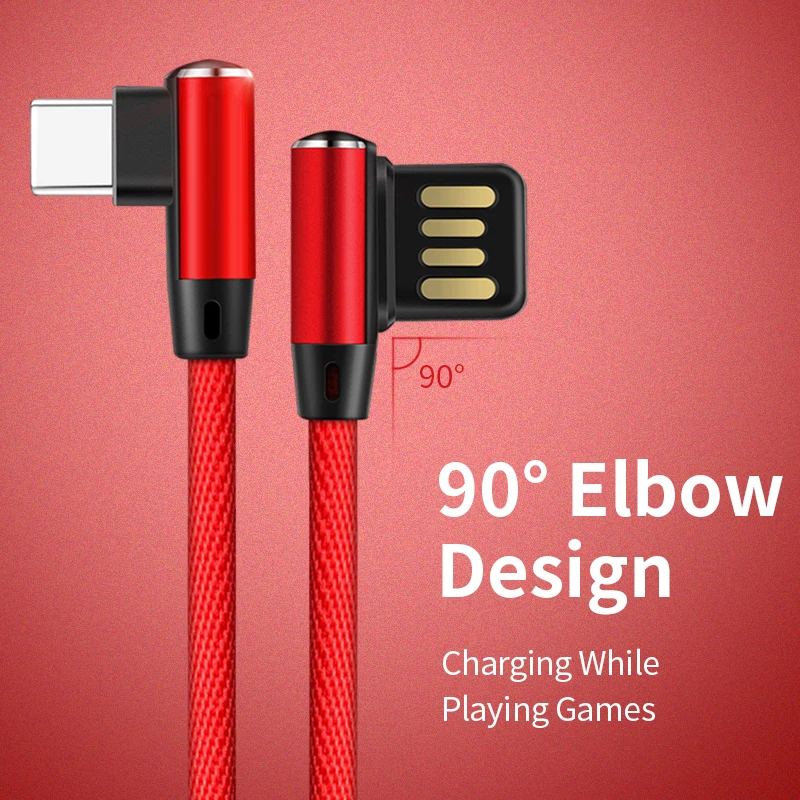 Mobile Phone Data Cable 2.4A Fast Charging Elbow Right Angle High
