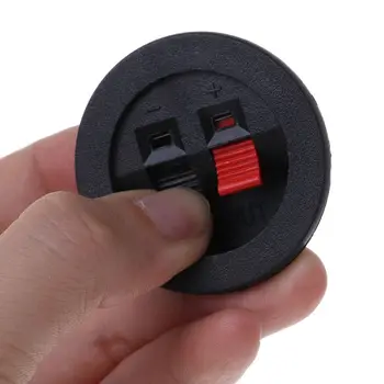 

2PCS Speaker Terminal Board Plate Round 2 Way Spring Clip Binding Spring Post Cup Push Type H55F