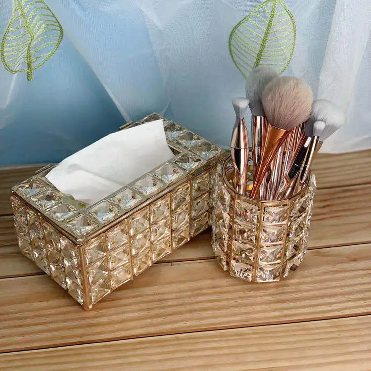 

Home Storage Crystal Glass Tissue Box European Paper Tray Living Room Storage Box Napkin Paper Box Wedding Gift Free Shipping