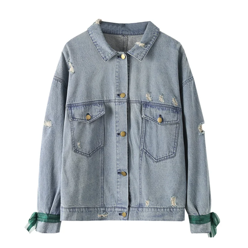 embroidered denim jacket plus size