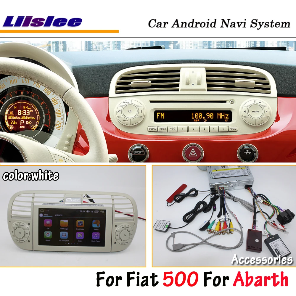 Best Liislee Android For Fiat 500 For Abarth 2007~2016 Stereo Carplay Radio GPS Navi Navigation Screen Multimedia System DVD Player 1