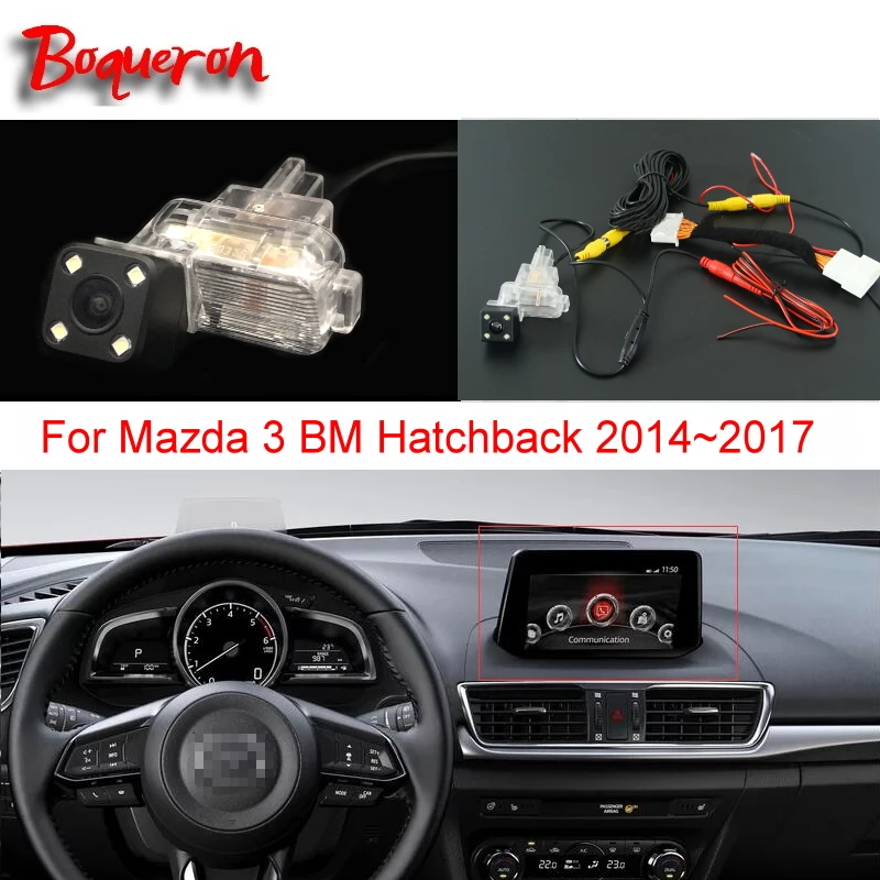 Для Mazda 3 мазда3 BM хэтчбек~ RCA и экран совместимая Автомобильная задняя камера заднего вида Комплекты для камеры заднего вида