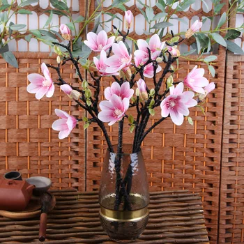 

Imitation Flowers Chinese Style Classical Magnolia Hotel Decoration Artificial Flower Home Dining Table Decoration Lamination Ha