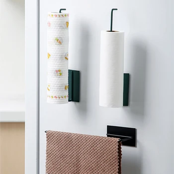 

Kitchen Paper Holders Sticke Rack Iron Roll Holders for Bathroom Toilet Towel Racks Hangers Home Storage Tissue Shelf Organizer