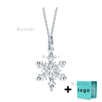 

XL TFX TTFF Rllen Popular Brand Pure Silver Snowflake Necklace Suitable for Women's Party Jewelry Wholesale Free Delivery.