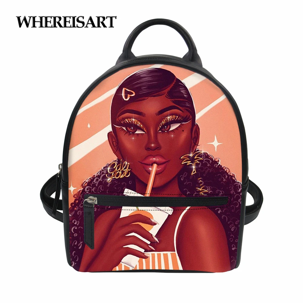 

WHEREISART School Bag for Teenager Girls Women Africa America Girls Print Harajuku Travel Shoulder Bags For Teenage Girls 2020