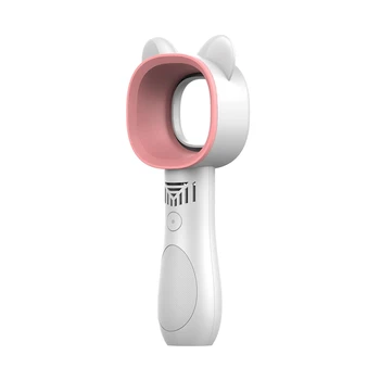 

Portable Cute Cat Outdoor USB Rechargeable Fan Bladeless Fan Handheld Mini Cooler No Leaf Handy Cooling Fan(Pink)
