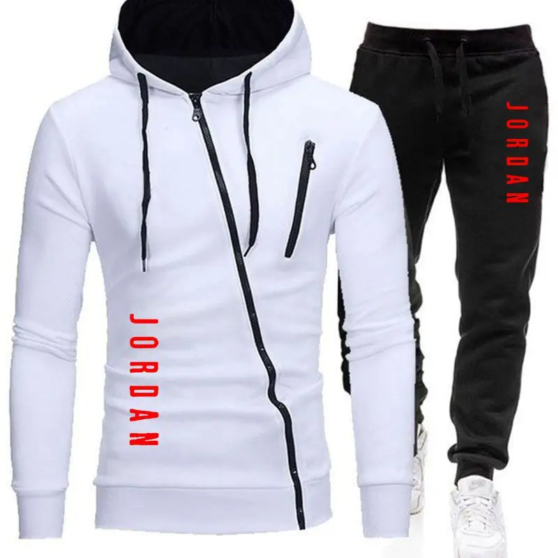 

New Tracksuit Men set Print Hooded Sweatshirts set Fleece Hoodies Sportswear Set Sweatpants Hoodies Men's 2 piece set