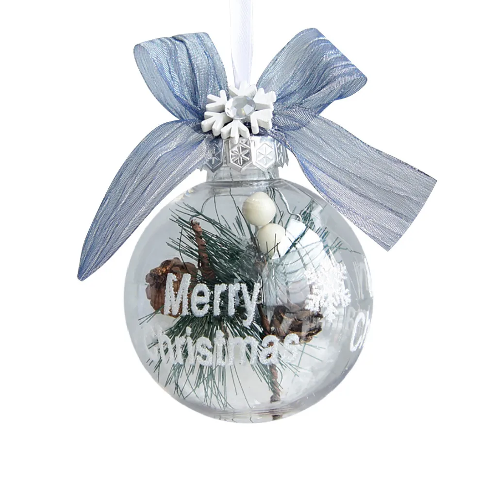 Рождественские шары, украшения, 8,5 см., в форме снежинки, прозрачные пластиковые рождественские шары, украшения для елки, рождественские, новогодние, вечерние - Цвет: J