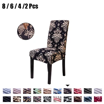 

Spandex Elastic Printing Dining Chair Slipcover Modern Removable Anti-dirty Kitchen Seat Case Stretch Chair Cover for Banquet