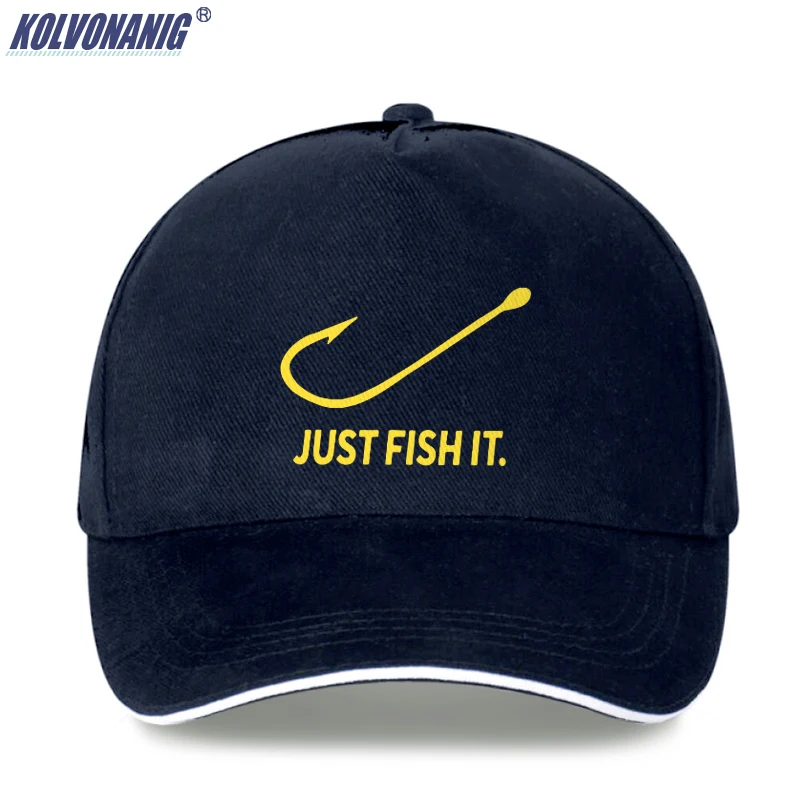 Navy 02 Забавная бейсболка с принтом «Just Fish It» для рыбалки s, Мужская бейсболка с козырьком, унисекс, для улицы, Солнцезащитная Бейсболка Кепка водителя грузовика, шляпы для папы - Цвет: Navy 02