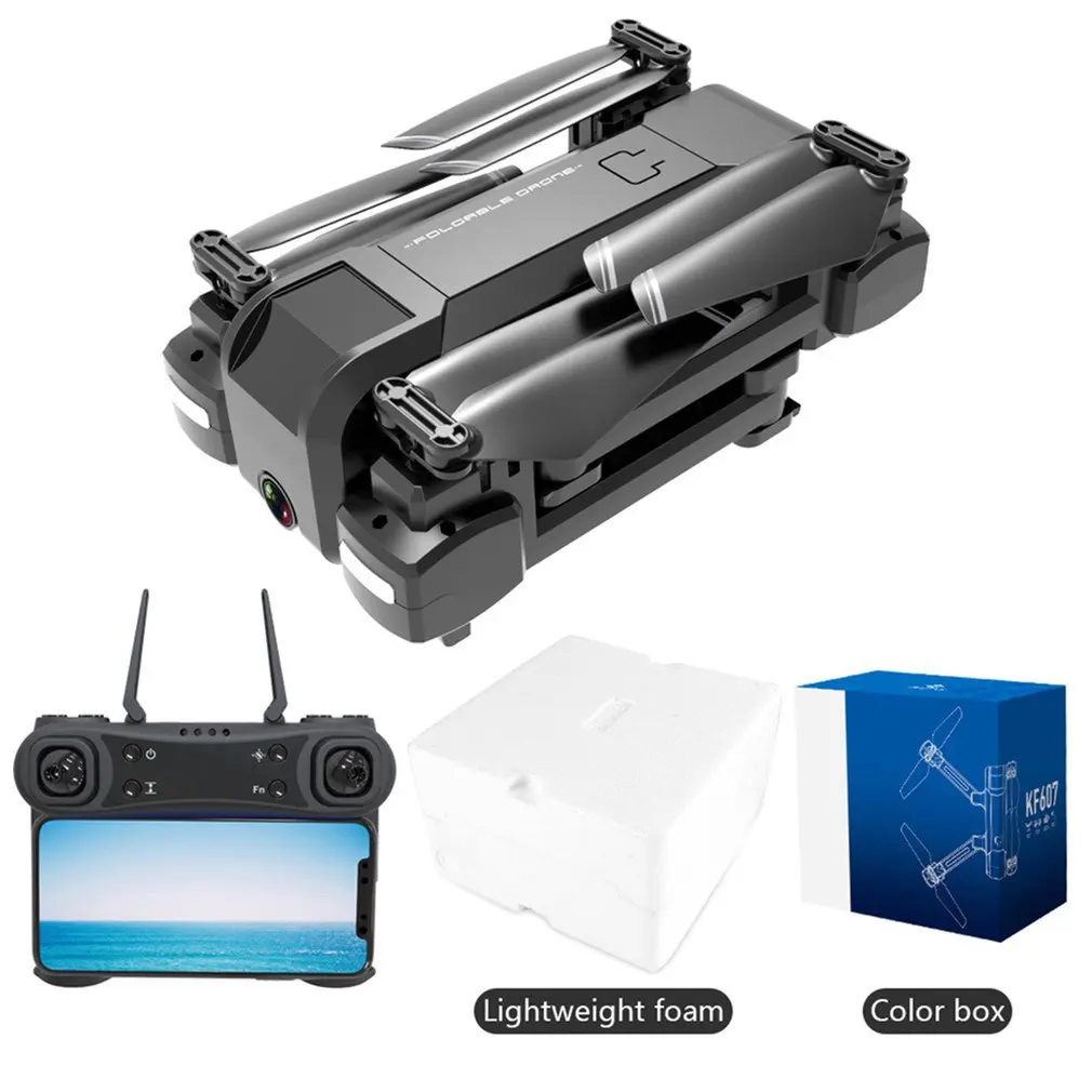

KF607 RC Drone Optical Flow Pressure Altitude Hold WiFi Wide-angle Electric Adjustment 4K Camera FPV LED Lights Drone