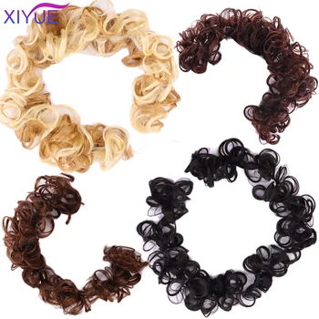 

Natural Messy Long Curly Chignon Synthetic Hair Bun Natural Fake Hairpieces High Temperture Fiber Rubber Band Headwear